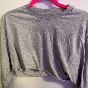 grey TNA cropped long sleeve